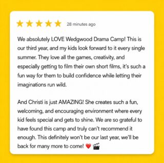 We love hearing what sticks with the kids!

Thanks trusting us with your incredible actors!