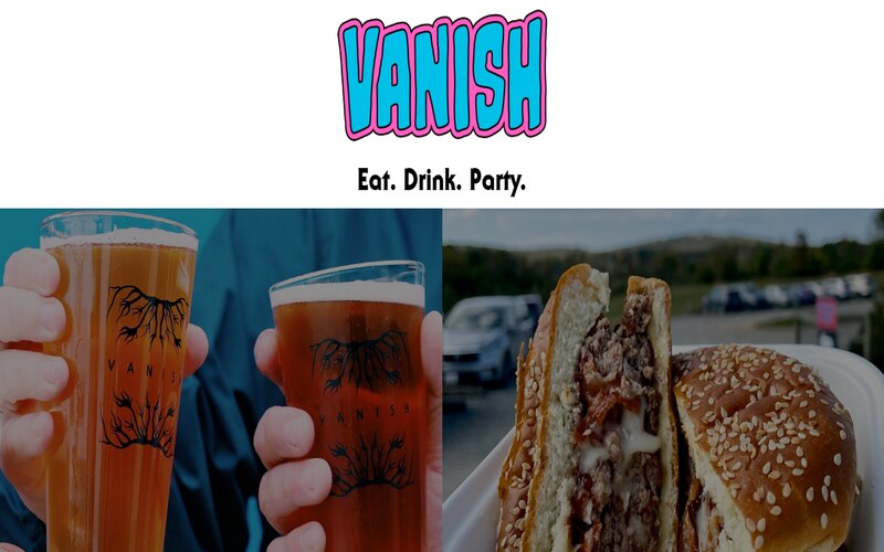Vanish Farmwoods Brewery website homepage