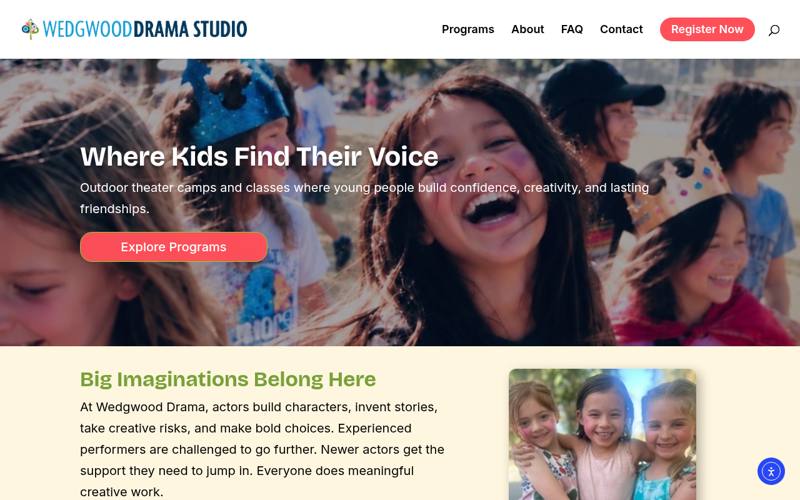 Wedgwood Drama Studio website homepage